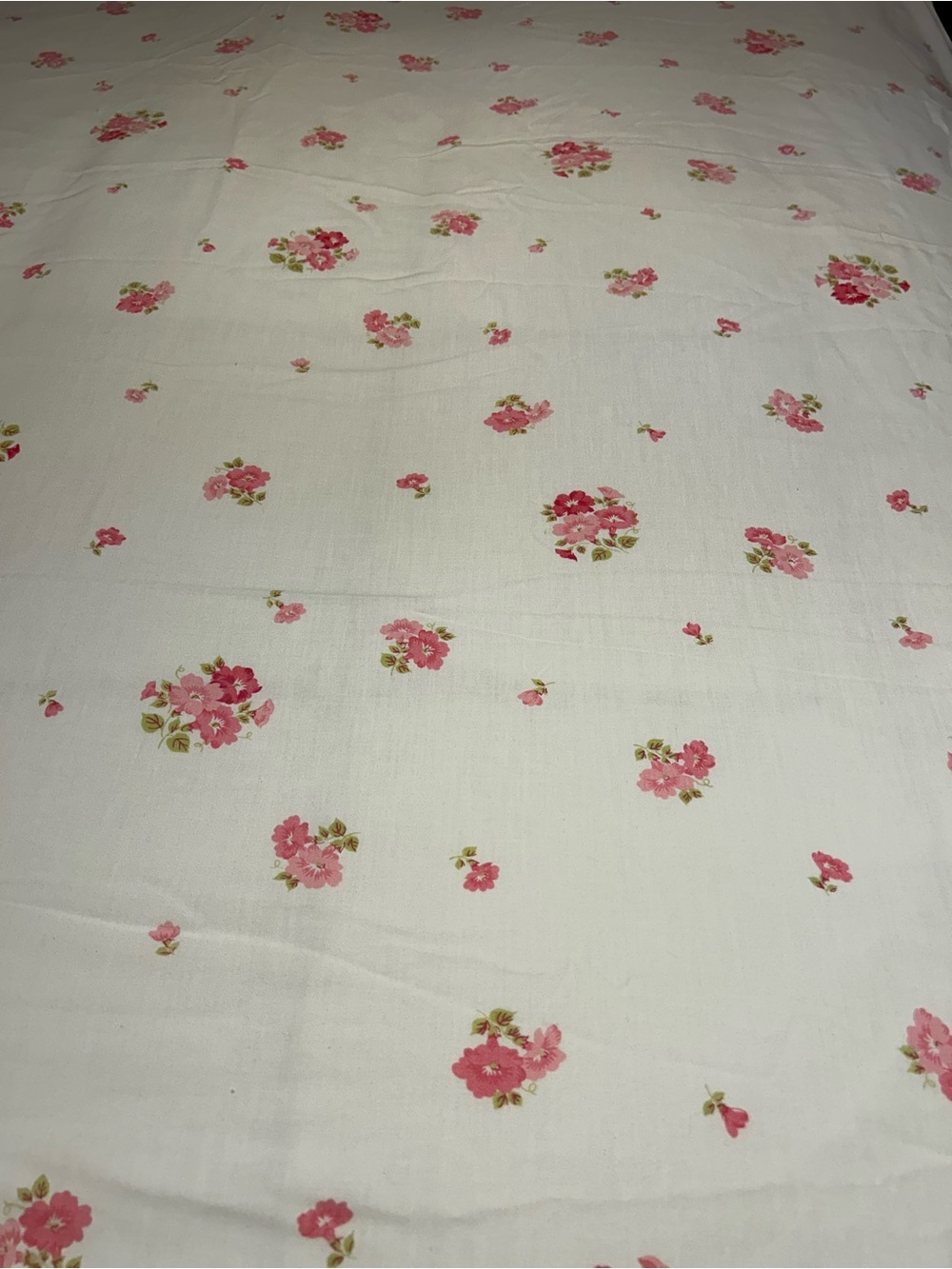 Floral Pink Scatter Print Cotton Bedding - Classic White Ground